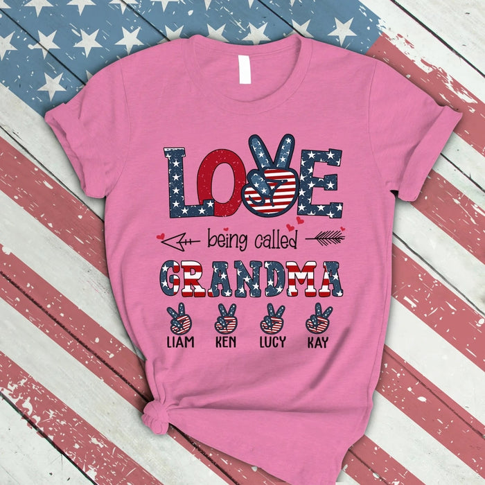 Personalized Shirt For Nana Love Being Called Grandma Art Print Shirt Custom Kid Name