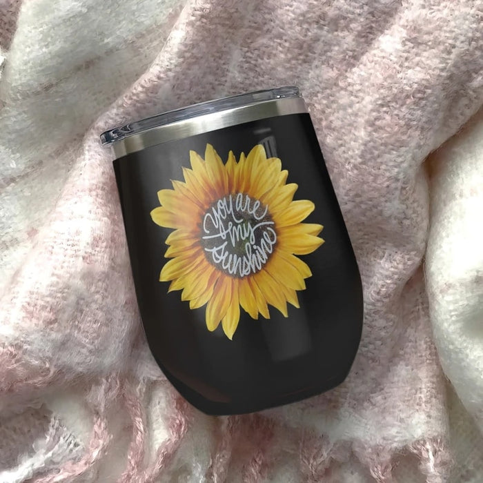 Mama Bear Wine Tumbler I Love You More Than I Can Bear Sunflower 12oz Stainless Steel Tumbler Gift For Mom