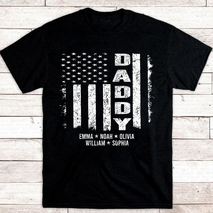 Personalized Shirt For Dad American Flag Classic T-Shirt For Father's Day