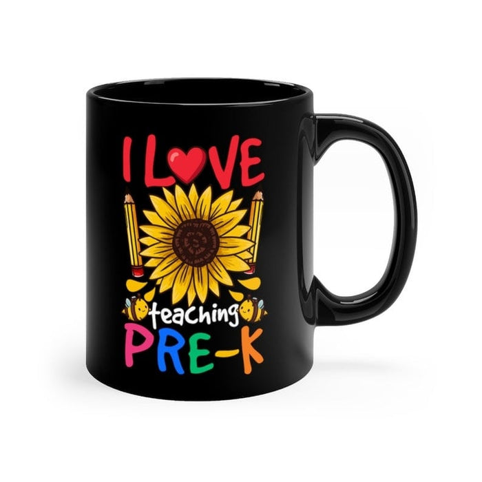 Personalized Coffee Mug For Teacher I Love Teaching Pre K Custom Grade Level Sunflower 11oz 15oz Ceramic Mug