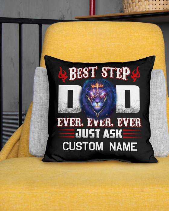 Personalized Pillow For Step Dad Ever Ever Ever Just Ask Custom Name Pillow Gifts For Father's Day
