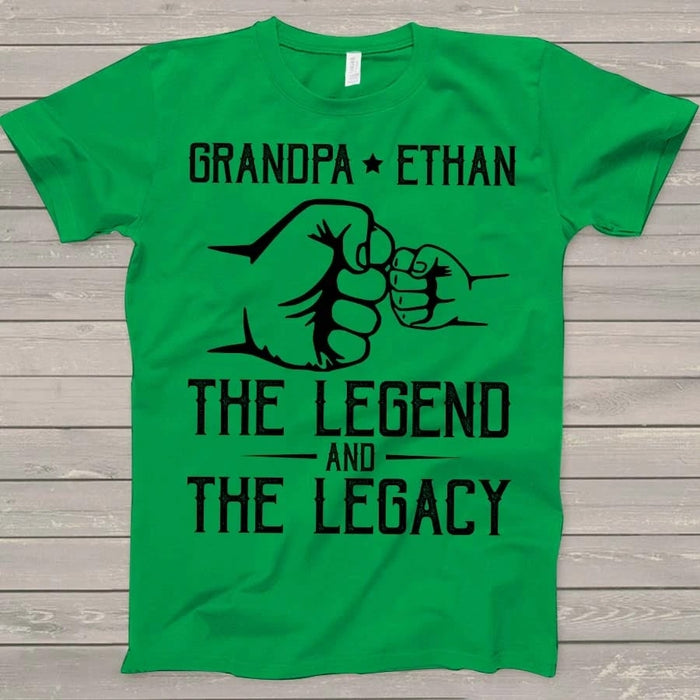 Personalized Shirt For Grandpa And Grandkids Name The Legend And The Legacy