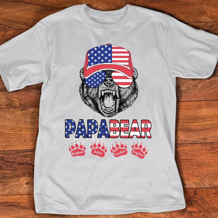 Personalized Shirt For Grandpa Papabear With Grandkids Shirt Custom Name