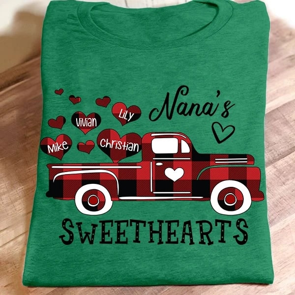 Personalized T-Shirt For Grandma Nana's Sweethearts Shirt Custom Kids Name