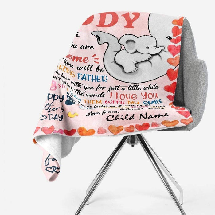 Personalized Fleece Blanket For New Dad Grandma Told Me That You Are Awesome Custom Name Cute Elephant Printed