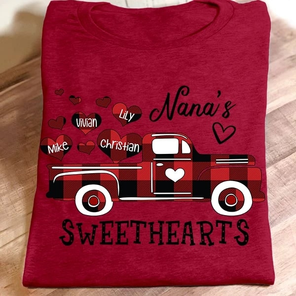 Personalized T-Shirt For Grandma Nana's Sweethearts Shirt Custom Kids Name