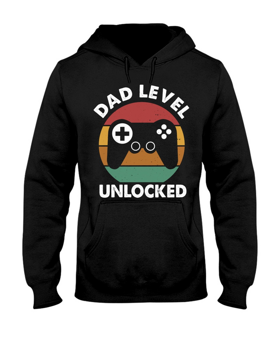Shirt For Father's Day Dad Level Unlocked Shirt And Hoodie For Dad