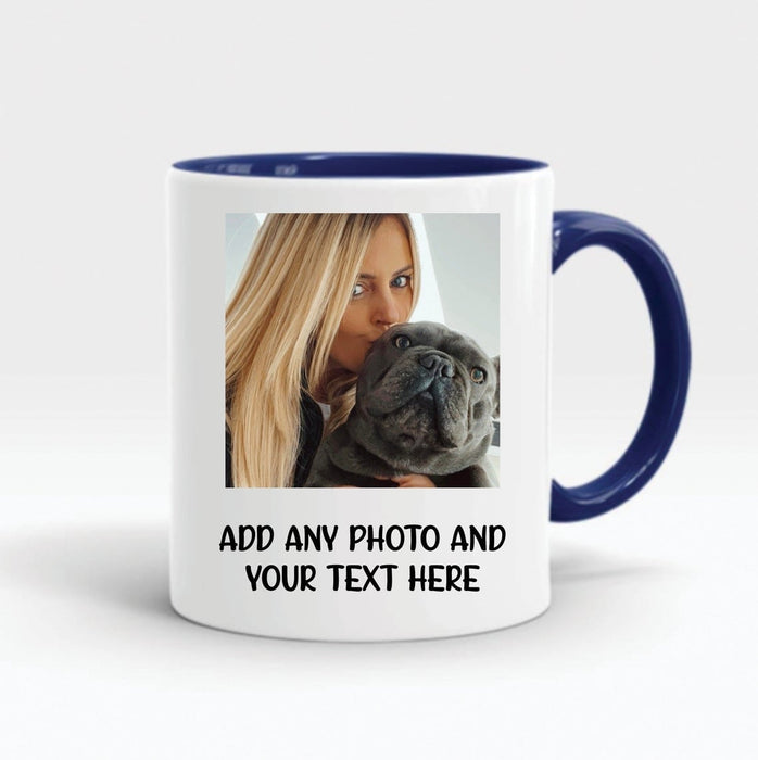 Personalized Accent Mug For Dog Lover Custom Photo And Text Cute Mug 11oz