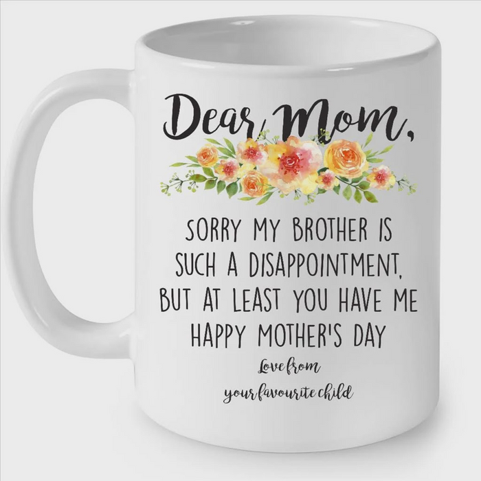 Personalized Coffee Mug Dear Mom Gifts For Mom From Daughter, Son, Kids Sweet Quotes Mothers Day Customized Mug Gifts For Mothers Day 11Oz 15Oz Ceramic Coffee Mug