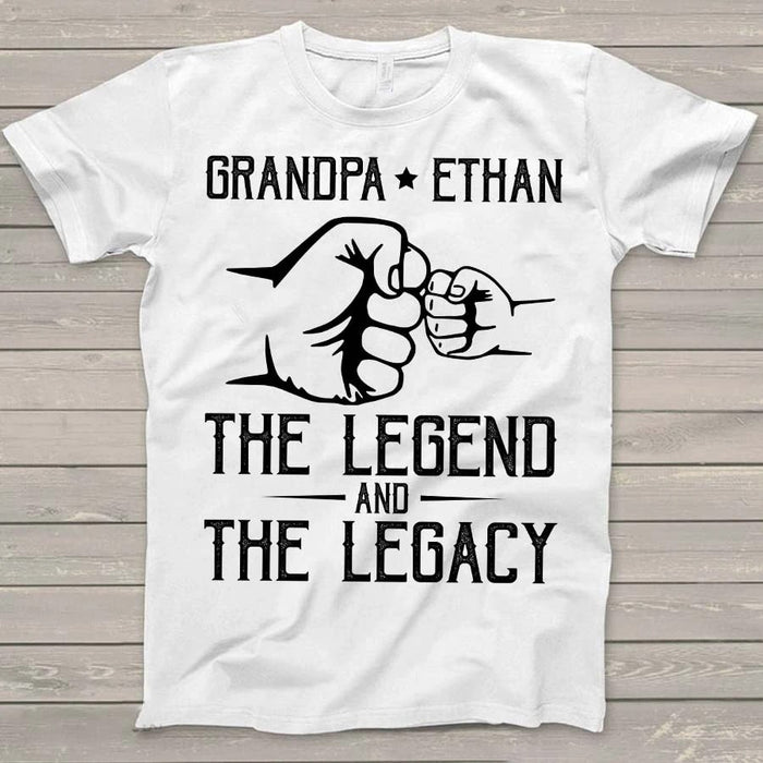 Personalized Shirt For Grandpa And Grandkids Name The Legend And The Legacy