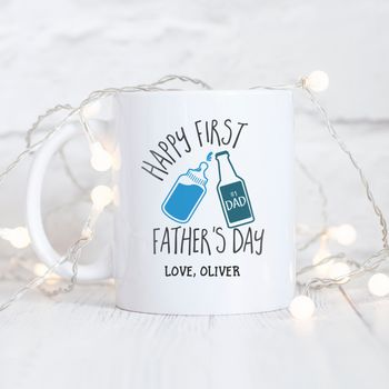 Personalized Coffee Mug For Dad Happy First Father's Day Custom Name