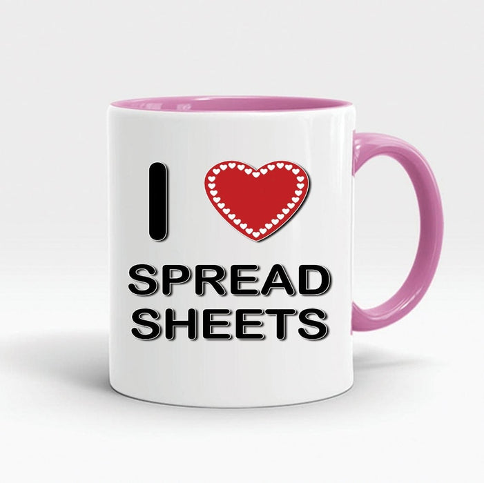 Accent Mug For Colleague I Love Spreadsheets Funny Office Mug Humour Gift 11oz Coffee Mug