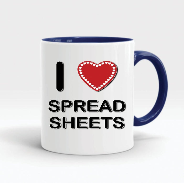 Accent Mug For Colleague I Love Spreadsheets Funny Office Mug Humour Gift 11oz Coffee Mug