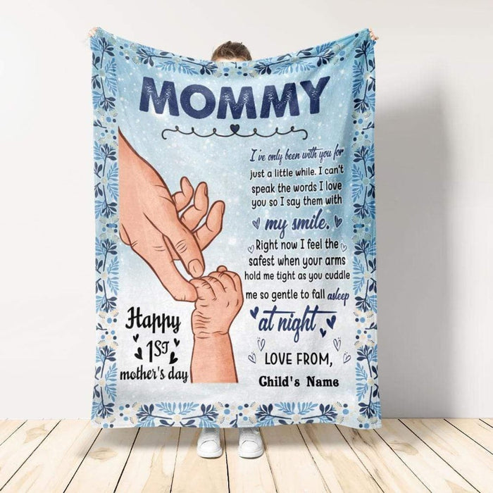 Personalized Fleece Blanket For New Mom I've Only Been With You For Just A Little While Blanket Hand In Hand Printed