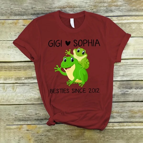 Personalized Shirt For Grandma Frog Gigi And Grandkid Name Design Printed