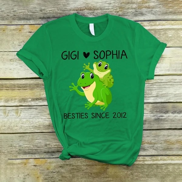 Personalized Shirt For Grandma Frog Gigi And Grandkid Name Design Printed