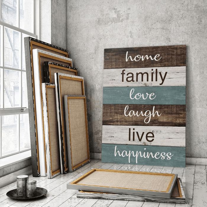 Canvas Wall Decor Family Home Love Laugh Live Happiness Home Office Wall Decor
