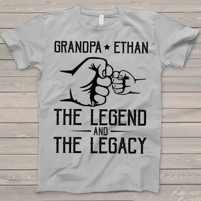 Personalized Shirt For Grandpa And Grandkids Name The Legend And The Legacy