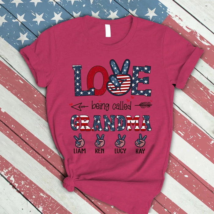 Personalized Shirt For Nana Love Being Called Grandma Art Print Shirt Custom Kid Name