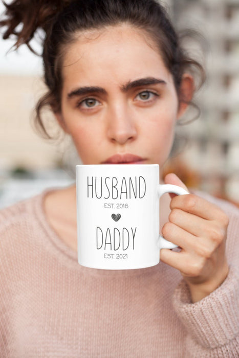 Personalized Coffee Mug For New Dad Husband Est 2016 Daddy Est 2021 Mugs For First Time Daddy Gifts 11oz 15oz Ceramic Mugs