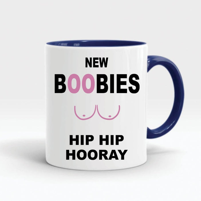 Accent Mug New Boobies Hip Hip Hooray Novelty Coffee Mug Breast Surgery Cheer Up Gift For Best Friend 11oz Ceramic Mug