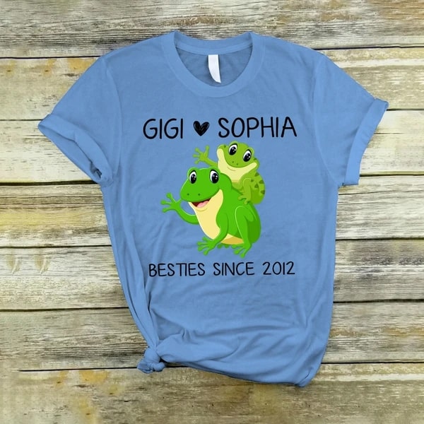 Personalized Shirt For Grandma Frog Gigi And Grandkid Name Design Printed