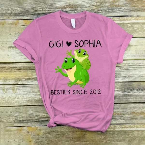 Personalized Shirt For Grandma Frog Gigi And Grandkid Name Design Printed