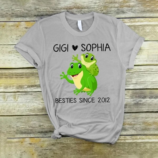 Personalized Shirt For Grandma Frog Gigi And Grandkid Name Design Printed