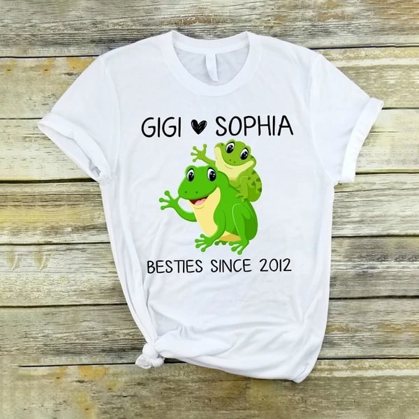 Personalized Shirt For Grandma Frog Gigi And Grandkid Name Design Printed