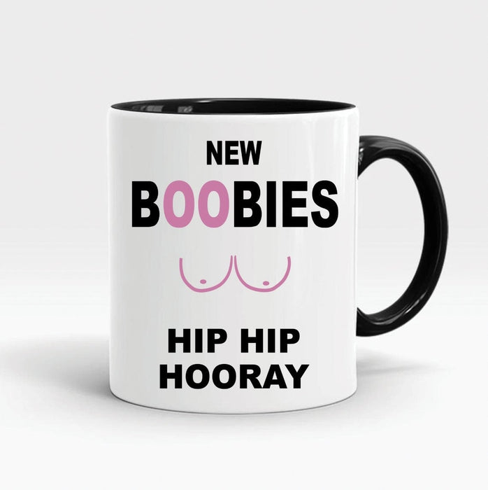 Accent Mug New Boobies Hip Hip Hooray Novelty Coffee Mug Breast Surgery Cheer Up Gift For Best Friend 11oz Ceramic Mug