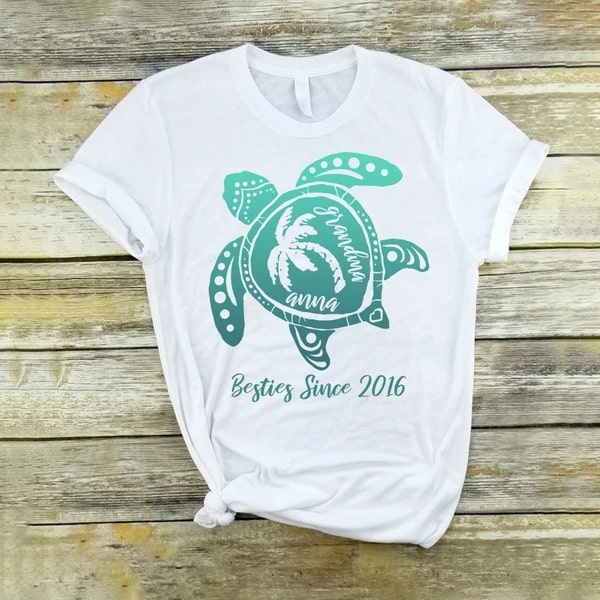 Personalized Shirt For Grandma Turtle Custom Name And Year Design Printed Shirts