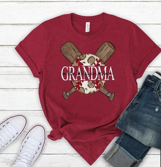 Personalized Shirt For Grandma Baseball Lover With Grandkid Name Design Printed