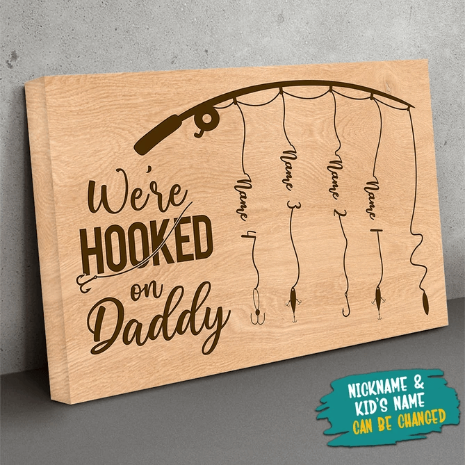 Personalized Fishing Poster for Dad Grandpa Papa Custom Name Kids Gifts For Father's Day