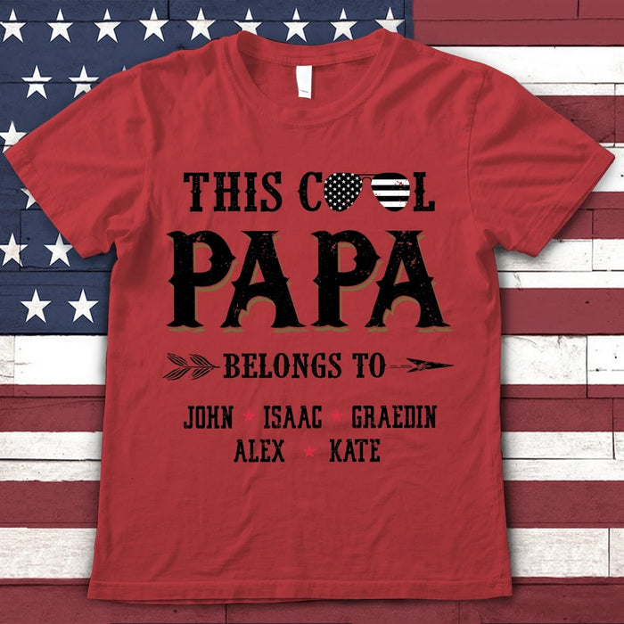 Personalized T-Shirt For Father's Day Grandpa This Cool Papa Belongs To Kid's Name