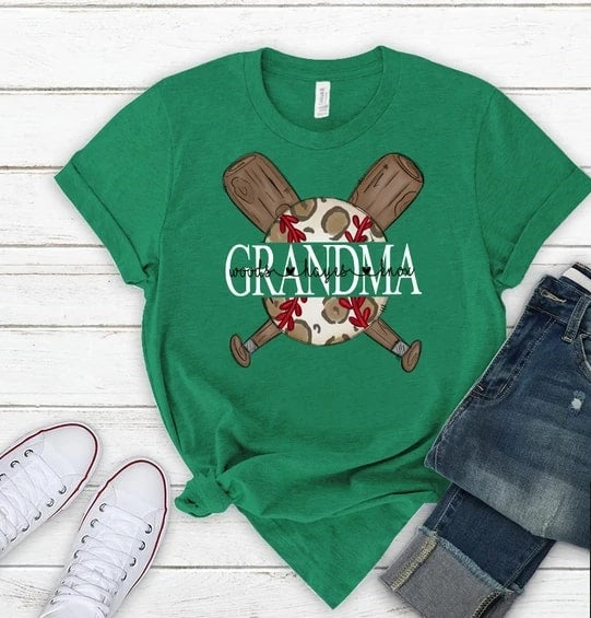 Personalized Shirt For Grandma Baseball Lover With Grandkid Name Design Printed