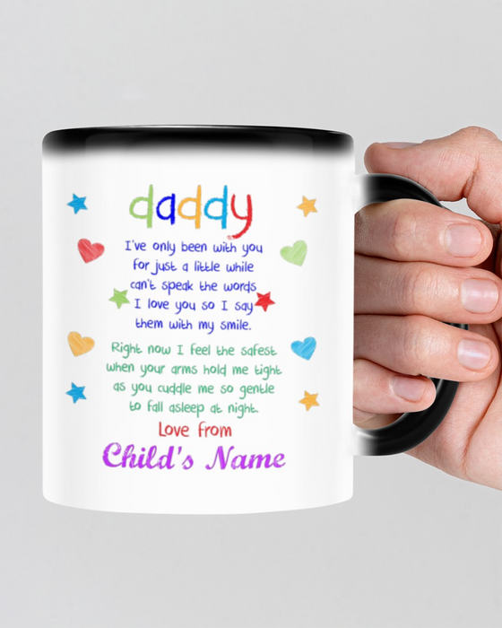 Personalized Dad Coffee Mug Pregnancy Reveal From Wife Happy To Be Daddy Gifts For Father's Day Mug
