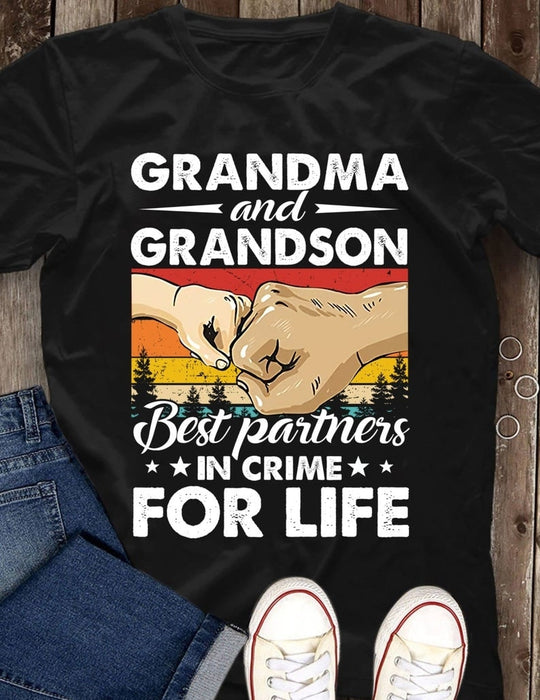 Personalized Shirt For Grandma And Grandson Partner In Crime For  Life Unisex T-Shirt For Nana