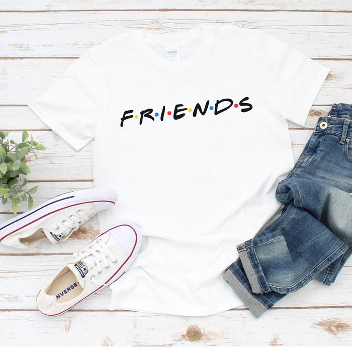 Friends Squad T-shirt Funny Cool Friends Word Letter Printing Fashion T-shirt Casual Men And Women Couple Shirt Short Sleeve Tee