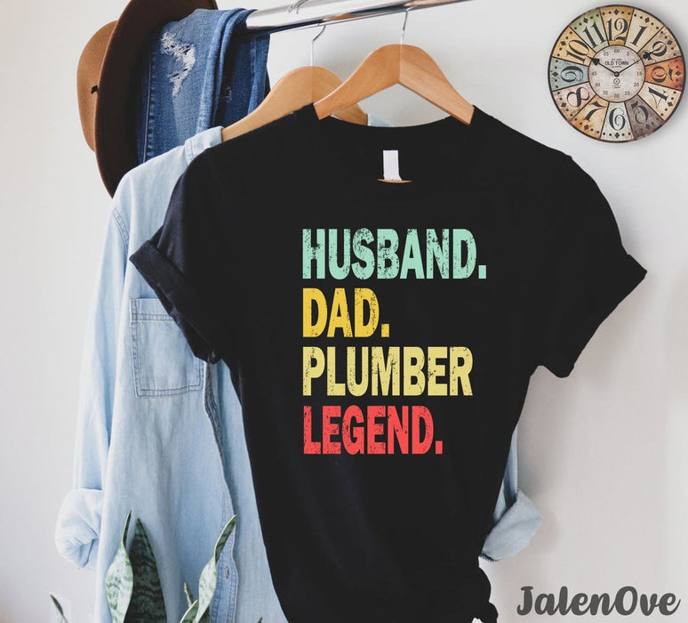 Classic T Shirt For Daddy Husband Dad Plumber Legend Retro Vintage Dad Gift T-Shirt