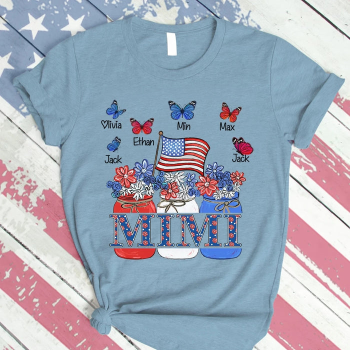 Personalized Shirt For Mimi Art Print T-Shirt Custom Kid Name For Grandma