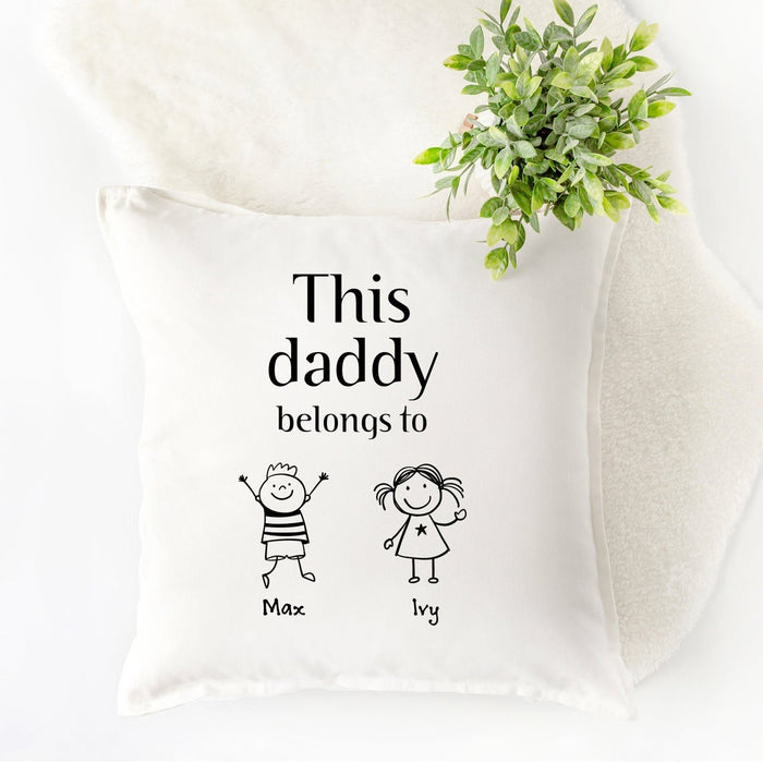 Personalized Pillow For Dad This Daddy Belong To Custom Kids Name Pillow Gift For Dad