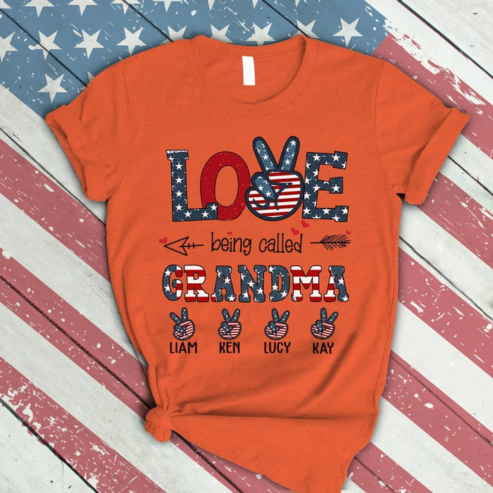 Personalized Shirt For Nana Love Being Called Grandma Art Print Shirt Custom Kid Name