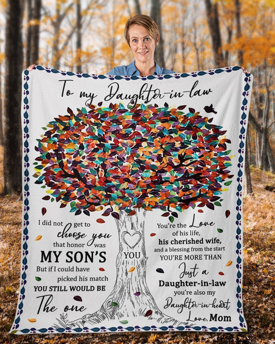 Personalized To Future Daughter In Law Blanket I Did Not Get To Choose You Colorful Tree Custom Name Gifts For Christmas