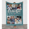 Personalized Blanket Gifts For Grandfather From Grandchildren Love You To The Moon Usa Flag Custom Name For Christmas