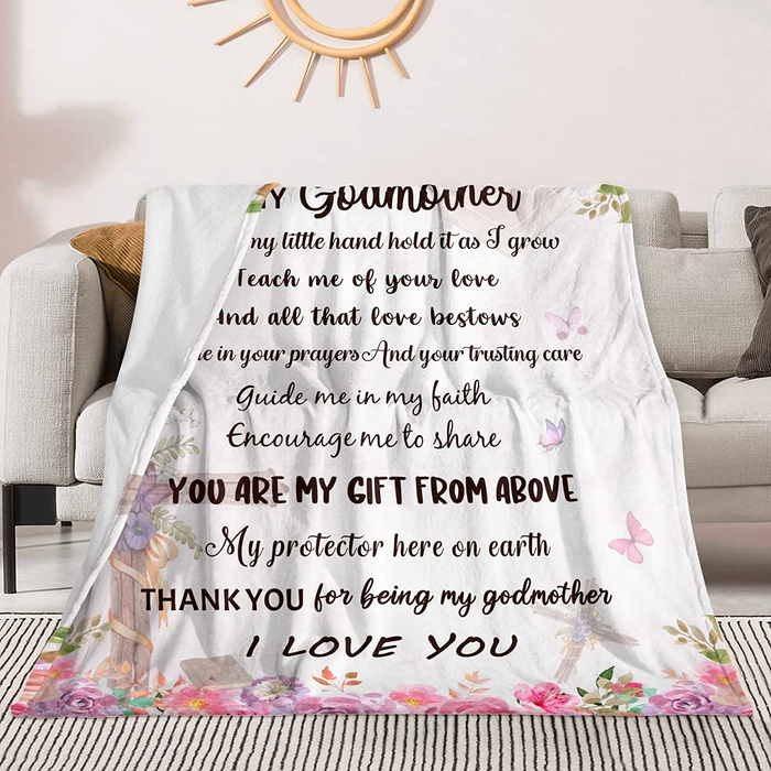 Personalized To My God Mom Blanket From Godchild Goddaughter Keep Me In Your Prayers Flowers Custom Name Birthday Gifts