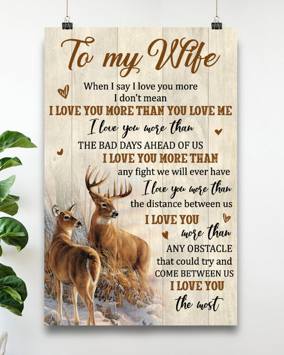 Personalized To My Wife Canvas Wall Art From Husband Hunting Deer The Bad Day Ahead Us Custom Name Poster Prints Gifts