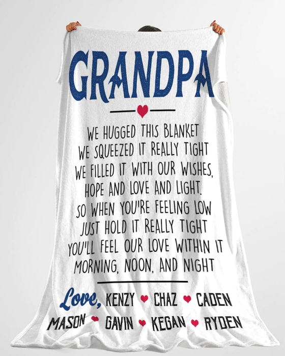 Personalized Blanket To My Grandpa From Grandkid We Filled It With Our Wishes Father's Day Blanket Custom Name