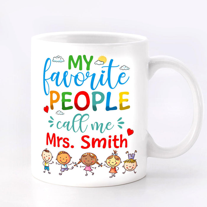 Personalized Ceramic Coffee Mug For Teacher My Favorite People Kids Printed Custom Name 11 15oz Back To School Cup