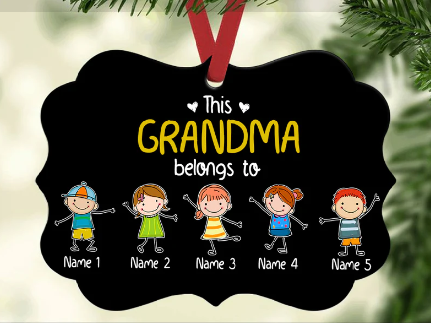 Personalized Ornament For Grandma From Grandkids This Grandma Belongs To Cute Custom Name Gifts For Christmas