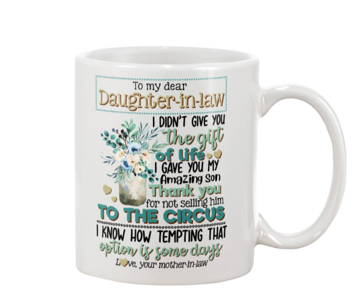 Personalized Coffee Mug For Daughter In Law Thank You For Not Selling Him Flower Custom Name White Cup Birthday Gifts